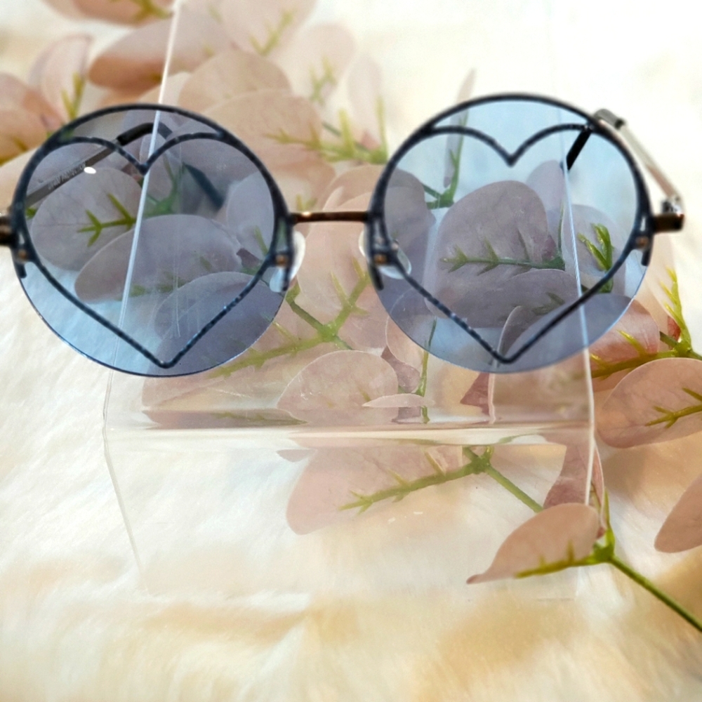 Rad and Refined Round Metal Rim with Glitter Hearts